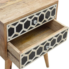 Solid Wood Bone Inlay Bedside with 2 Drawers