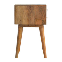 Solid Wood Green Floral Screen Printed Bedside
