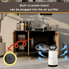 Cat Litter Box Furniture with Hidden Plug