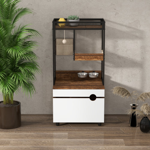 LUXURY Hidden Cat Litter Box Enclosures with Cat Tree Tower