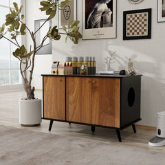 Cat Litter Box Furniture with Hidden Plug
