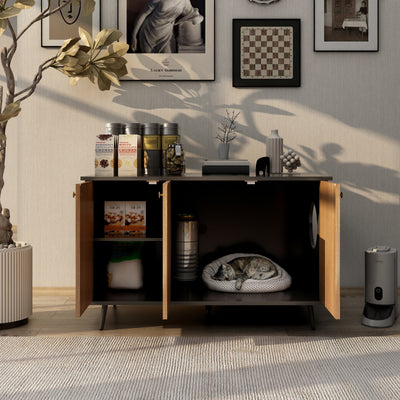 Cat Litter Box Furniture with Hidden Plug