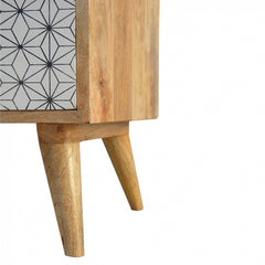 Solid Wood Geometric Screen Printed Tallboy